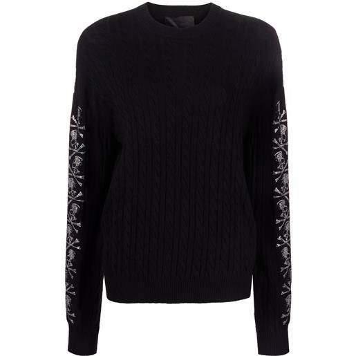 Philipp Plein maglione con paillettes - nero