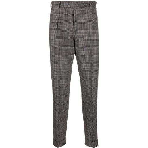 PT Torino tapered wool houndstooth trousers - marrone
