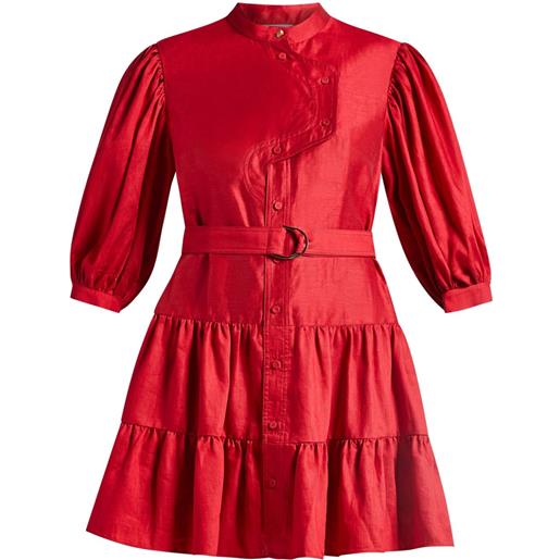 Acler abito corto hundon con cintura - rosso