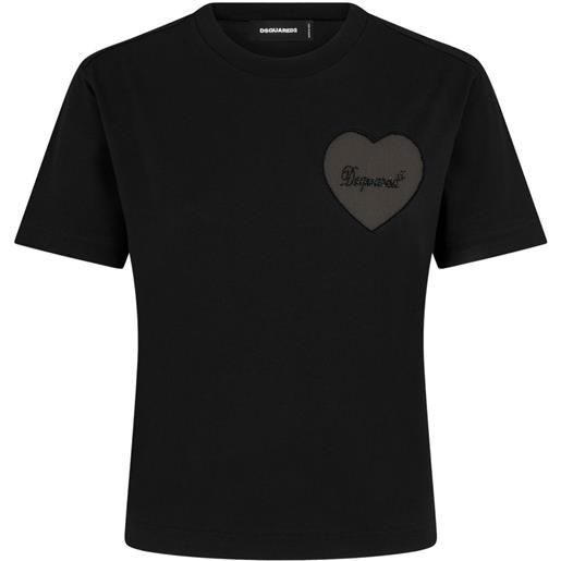 Dsquared2 t-shirt con applicazione logo - nero