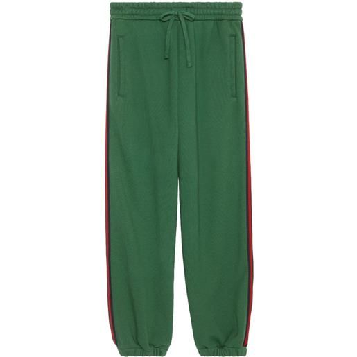 Gucci pantaloni sportivi con ricamo - verde