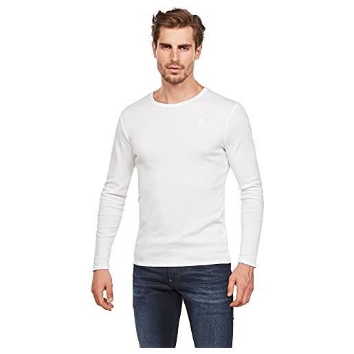 G-STAR RAW men's basic round neck long sleeve t-shirt, bianco (white d07204-124-110), xl
