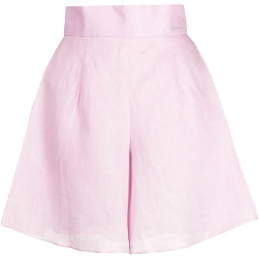 Bambah shorts a vita alta con pieghe - rosa