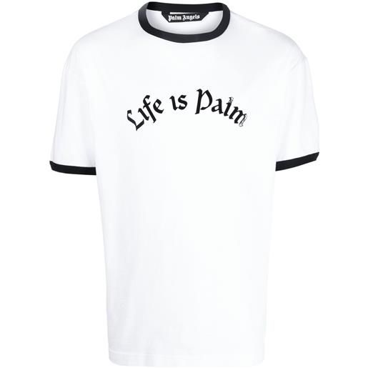 Palm Angels t-shirt stile bowling life is palm - bianco
