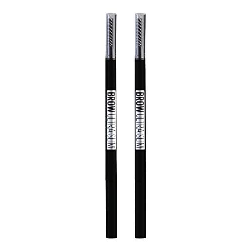 Maybelline new york brow ultra slim matita per sopracciglia temperabile con pettine e punta ultra fine colore 006 black brown - 2 cosmetici