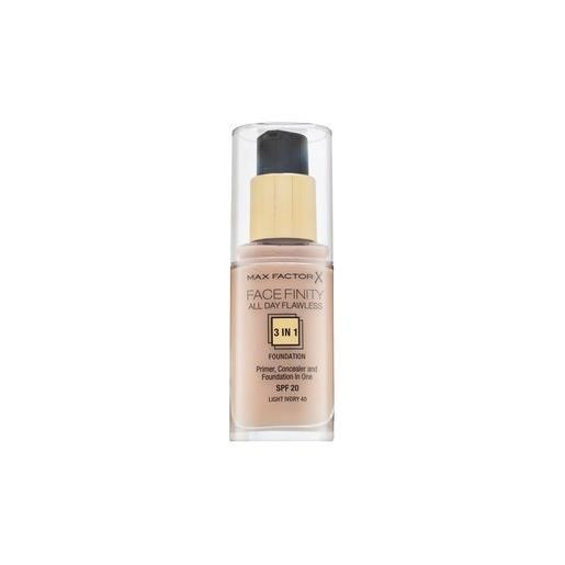 Max Factor facefinity all day flawless flexi-hold 3in1 primer concealer foundation spf20 40 fondotinta liquido 3in1 30 ml