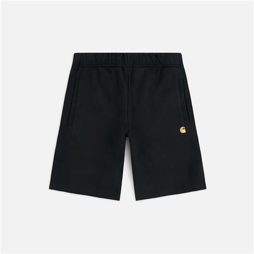 Carhartt WIP chase sweat shorts black/gold uomo