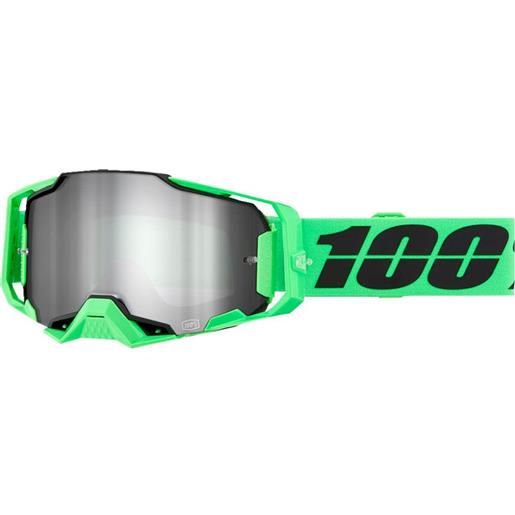 100percent armega goggles verde mirror silver lens/cat3