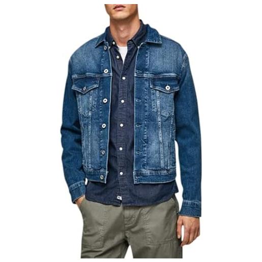 Pepe Jeans pinner, giacca in jeans uomo, nero (denim-xd6), xs