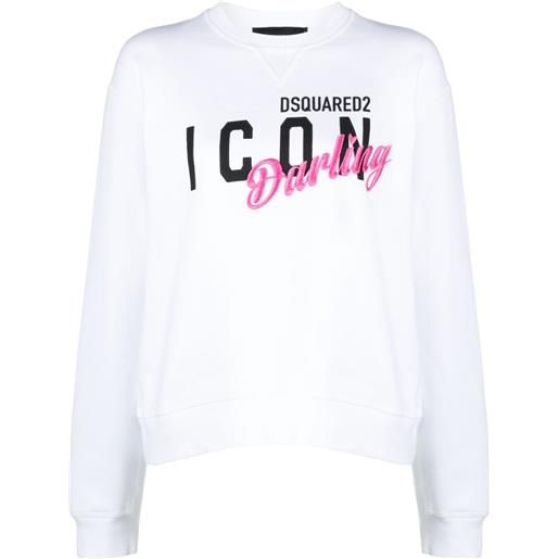 Dsquared2 felpa icon darling cool - bianco