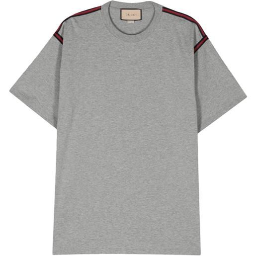 Gucci t-shirt web-stripe - grigio