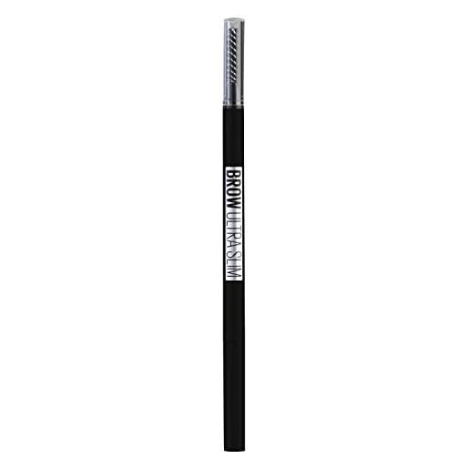 Maybelline new york matita sopracciglia brow ultra slim, per sopracciglia precise e definite, black brown (06), 