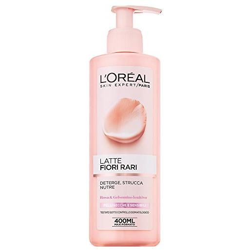 L'Oréal Paris detergenza fiori rari latte struccante per pelli secche e sensibili - 400 ml - [confezione da 6]