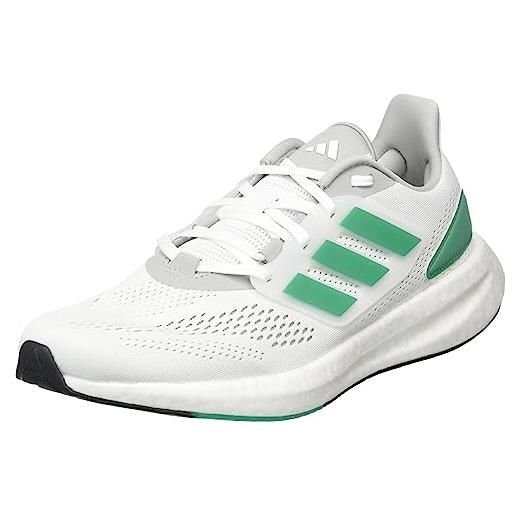 adidas pureboost 22, sneakers uomo, ftwr white/court green/core black, 39 1/3 eu