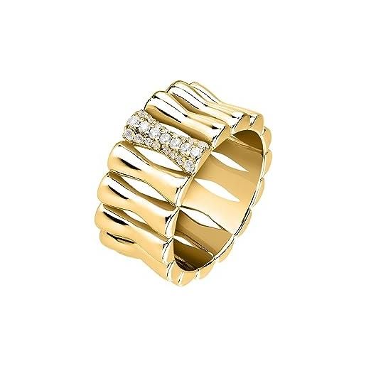 Morellato anello donna in argento 925‰ riciclato, placcatura oro 18k, collezione essenza - sawa19012