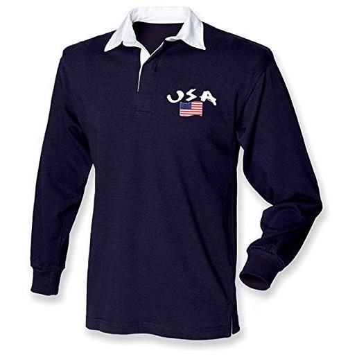 Supportershop enfant, polo rugby ls usa unisex-bambini, blu, fr: m (taille fabricant: 7-8 ans)