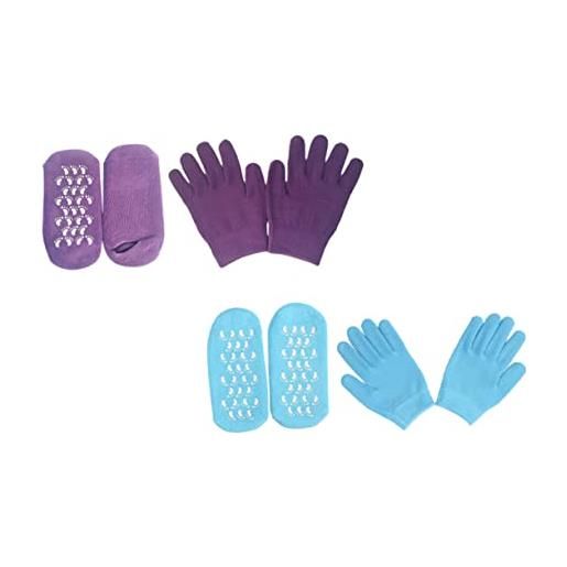 FRCOLOR 6 set set per la cura delle mani e piedi calze termali guanti mani asciutte calzini da donna guanti per spa pelle della mano calzini con gel vegetale idratante mancare