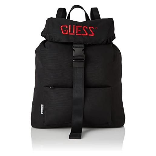Guess vice backpack with buckle, zaino uomo, black, unica