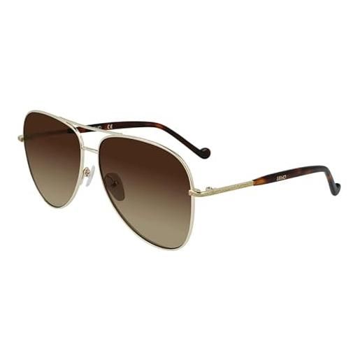 Liu Jo Jeans liu jo lj147s 47506 718 gold shiny sunglasses unisex polycarbonate, standard, 60 occhiali, donna