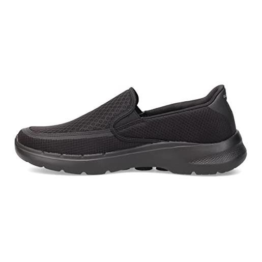 Skechers gowalk 6-scarpe da passeggio elasticizzate, senza lacci, per atletica, uomo, nero, 45.5 eu