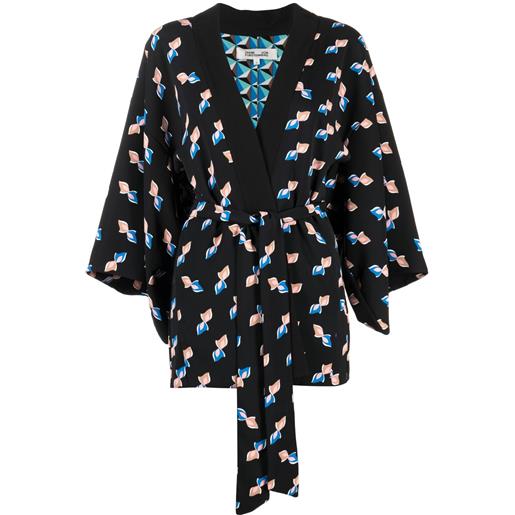 DVF Diane von Furstenberg kimono con stampa grafica - blu