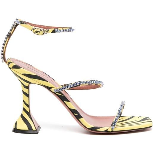 Amina Muaddi sandali zebrati gilda 80mm - giallo