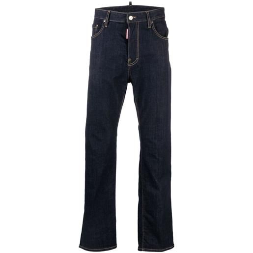Dsquared2 jeans slim con applicazione - blu