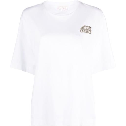 Alexander McQueen t-shirt seal con applicazione - bianco