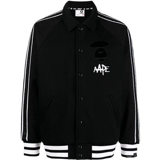 AAPE BY *A BATHING APE® bomber a righe con stampa - nero