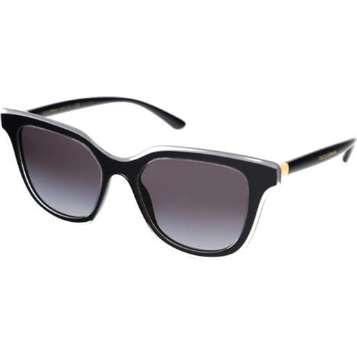 Dolce & Gabbana dg4362 53838g | occhiali da sole graduati o non graduati | plastica | quadrati | nero, trasparente | adrialenti