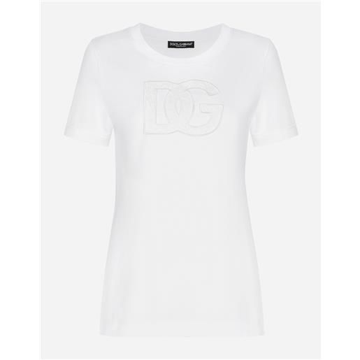 Dolce & Gabbana t-shirt in jersey con patch logo dg