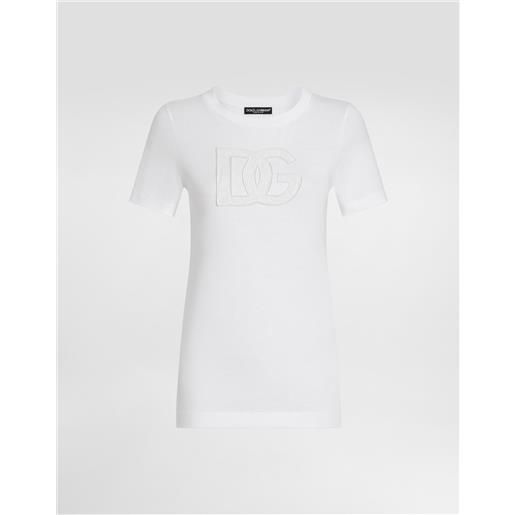 Dolce & Gabbana t-shirt in jersey con patch logo dg
