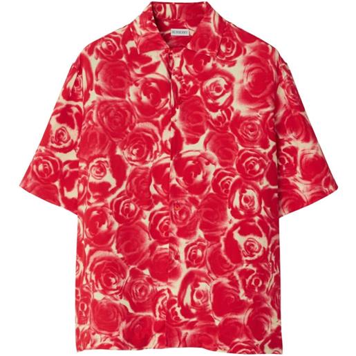 Burberry camicia con stampa - rosso