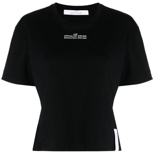 Rokh t-shirt con ricamo - nero