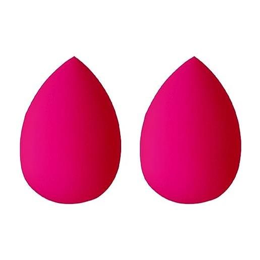 JITNGA 2 pezzi makeup egg beauty wet and dry uso per fondotinta in polvere crema o applicazione liquida set trucco professionale (rosa rossa)
