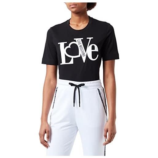 Love Moschino t-shirt with love rubber print, nero, 52 donna