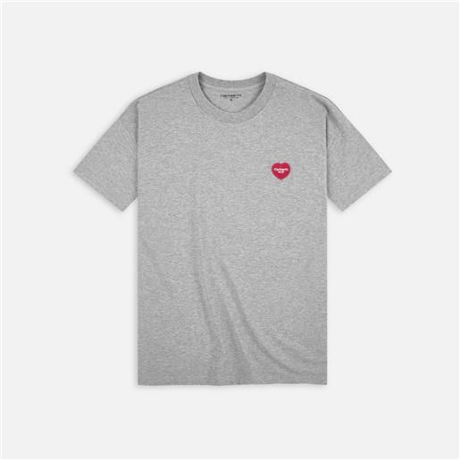 Carhartt WIP heart patch t-shirt grey heather uomo