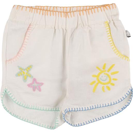 STELLA MCCARTNEY KIDS shorts in cotone organico e lino