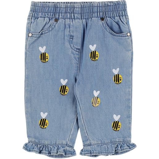 STELLA MCCARTNEY KIDS pantaloni in denim di cotone organico / ricami