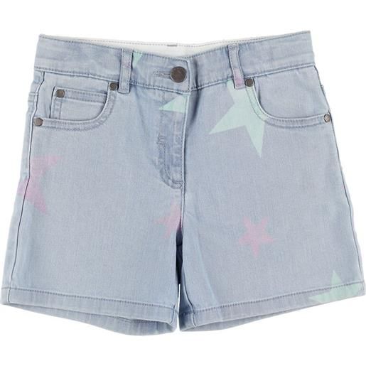 STELLA MCCARTNEY KIDS shorts in denim di cotone stampato