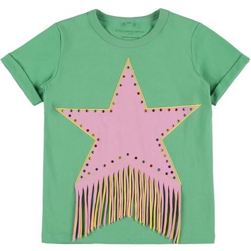 STELLA MCCARTNEY KIDS t-shirt in cotone / decorazioni e frange