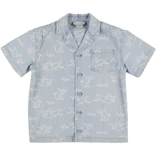 STELLA MCCARTNEY KIDS camicia in denim di cotone stampato