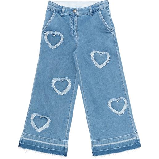 STELLA MCCARTNEY KIDS jeans in denim di cotone con patch