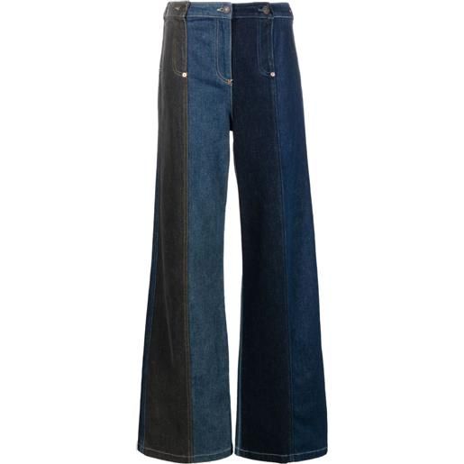 MOSCHINO JEANS high-waisted wide-leg jeans - blu