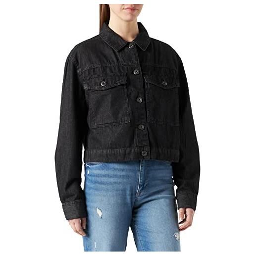 Urban Classics ladies short oversized denim jacket giacca, nero pomice delavé, xxxxl donna