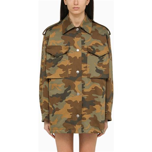 Prada giacca con stampa militare in cotone