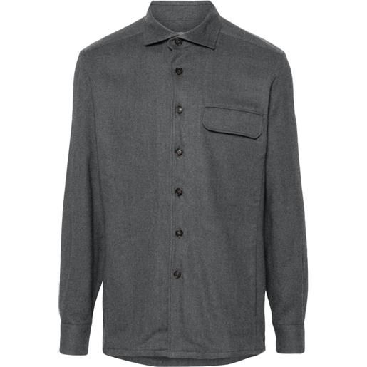 Corneliani camicia con colletto ampio - grigio