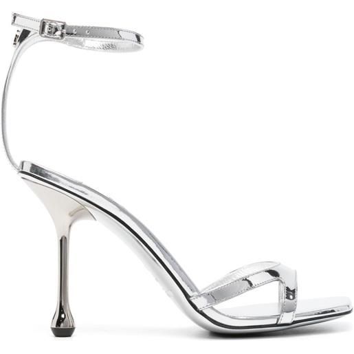 Jimmy Choo sandali ixia 95mm con effetto metallizzato - argento