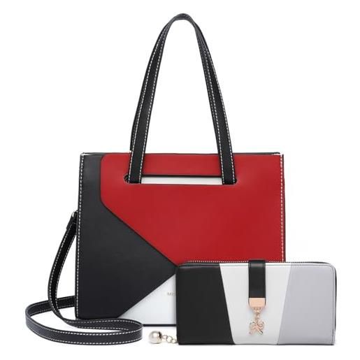Miss Lulu borsa da donna e portafogli, borsa a tracolla, con tracolla regolabile, può contenere tablet da 9,7 pollici, grigio