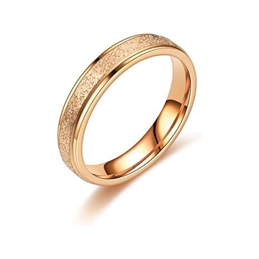 Bysonglezai anello anelli gioielli donna anelli anello di grandi dimensioni curvo smerigliato in oro rosa larghezza 6 mm anelli in oro di tipo geometrico semplice per donna 10 rosegolden
